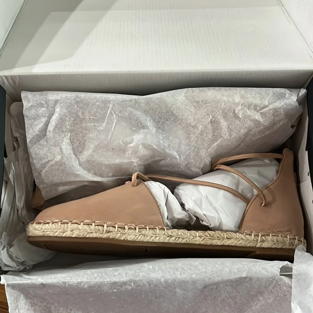 Eileen Fisher Lace-Up Espadrille Toffee Cream 7